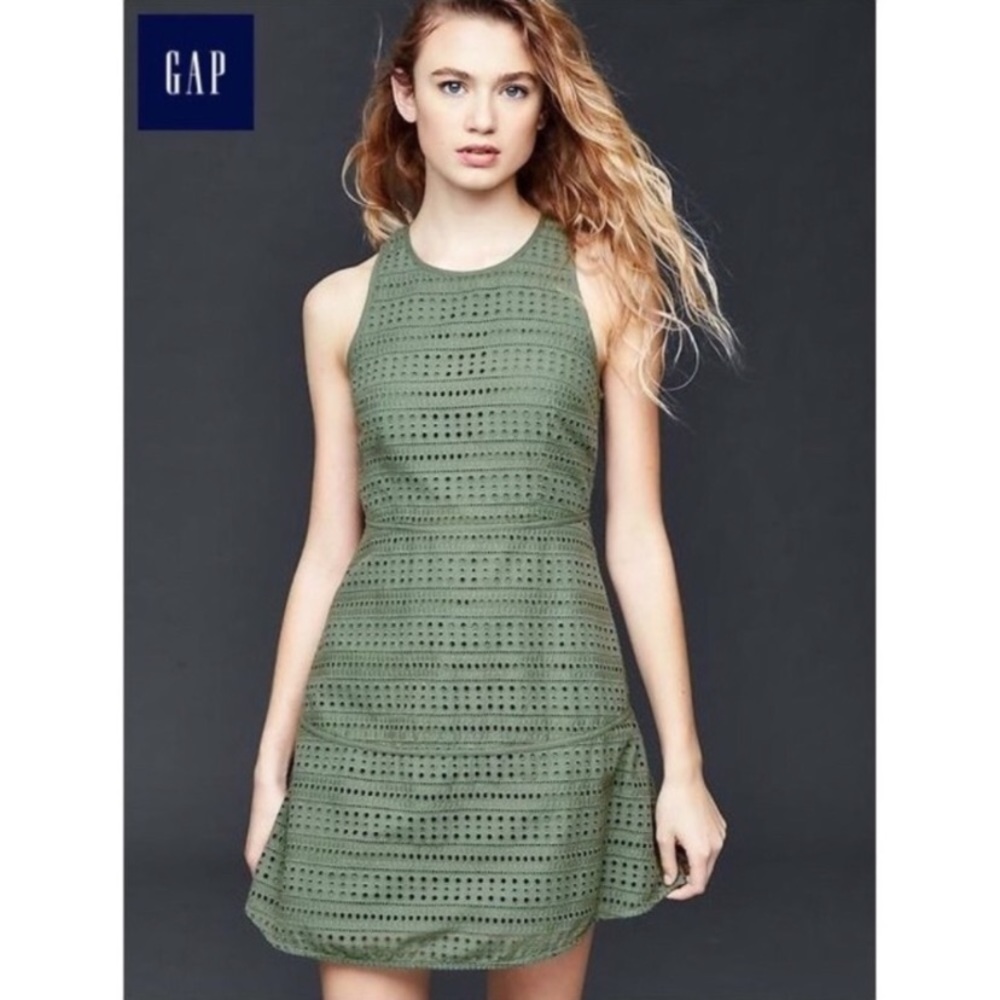 Gap green eyelet dress